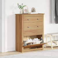 Produktbild för Skoskåp PANAMA 80x35x105 cm massiv furu