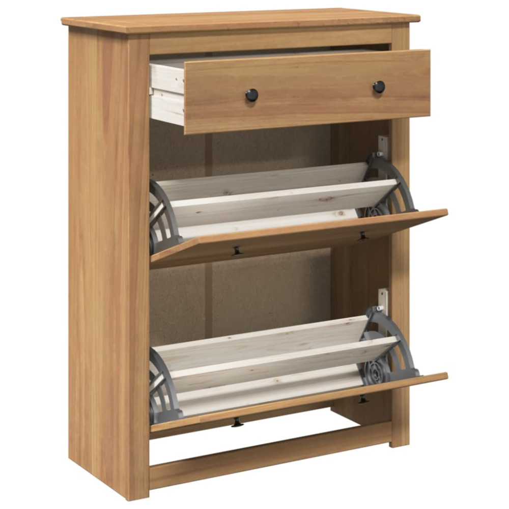 Produktbild för Skoskåp PANAMA 80x35x105 cm massiv furu