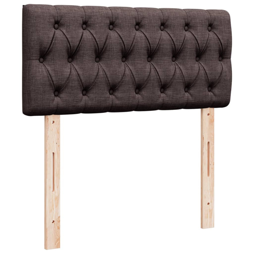 Produktbild för Ramsäng med madrass mörkbrun 100x200 cm tyg