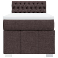 Produktbild för Ramsäng med madrass mörkbrun 100x200 cm tyg