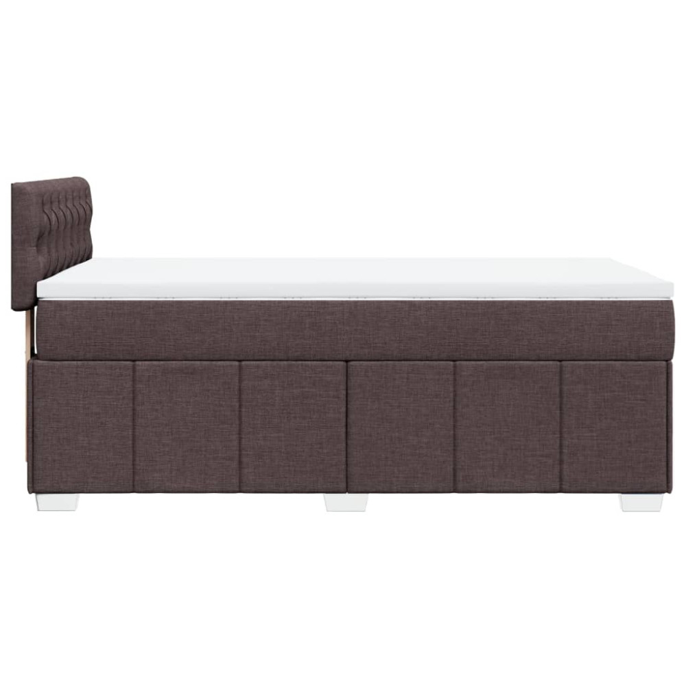 Produktbild för Ramsäng med madrass mörkbrun 100x200 cm tyg