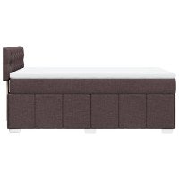 Produktbild för Ramsäng med madrass mörkbrun 100x200 cm tyg