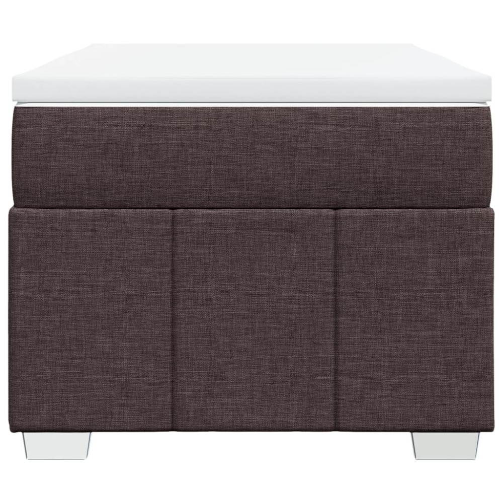 Produktbild för Ramsäng med madrass mörkbrun 100x200 cm tyg