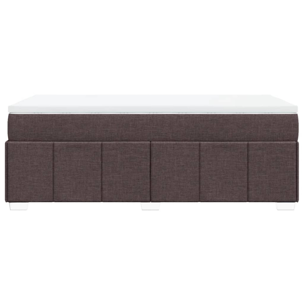 Produktbild för Ramsäng med madrass mörkbrun 100x200 cm tyg
