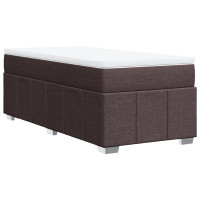Produktbild för Ramsäng med madrass mörkbrun 100x200 cm tyg