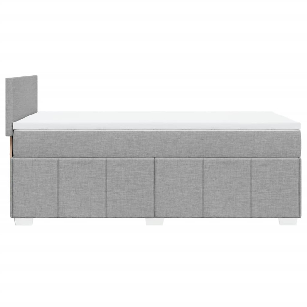 Produktbild för Ramsäng med madrass ljusgrå 90x190 cm tyg