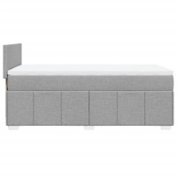 Produktbild för Ramsäng med madrass ljusgrå 90x190 cm tyg