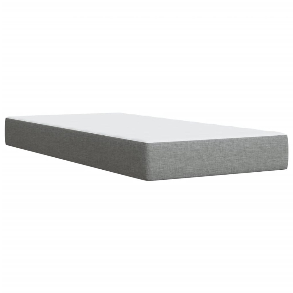 Produktbild för Ramsäng med madrass ljusgrå 90x190 cm tyg