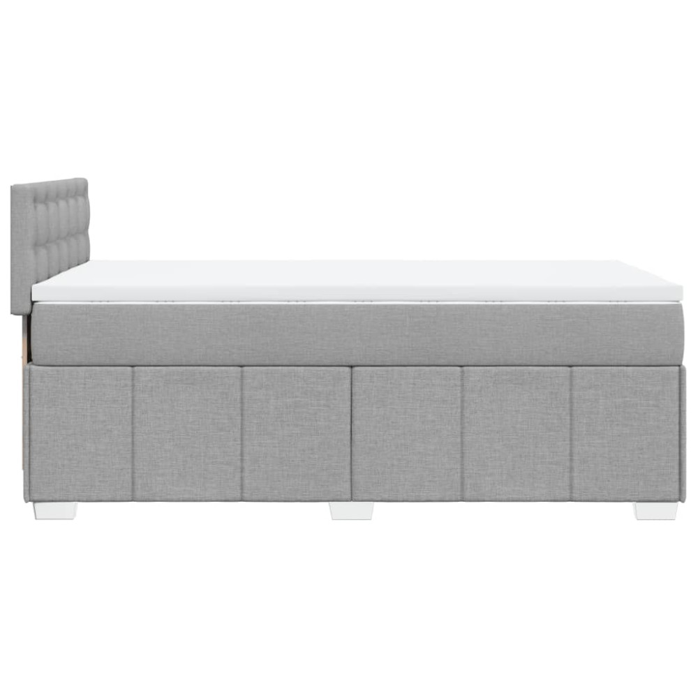 Produktbild för Ramsäng med madrass ljusgrå 90x190 cm tyg