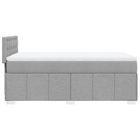 Produktbild för Ramsäng med madrass ljusgrå 90x190 cm tyg
