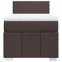 Produktbild för Ramsäng med madrass mörkbrun 100x200 cm tyg