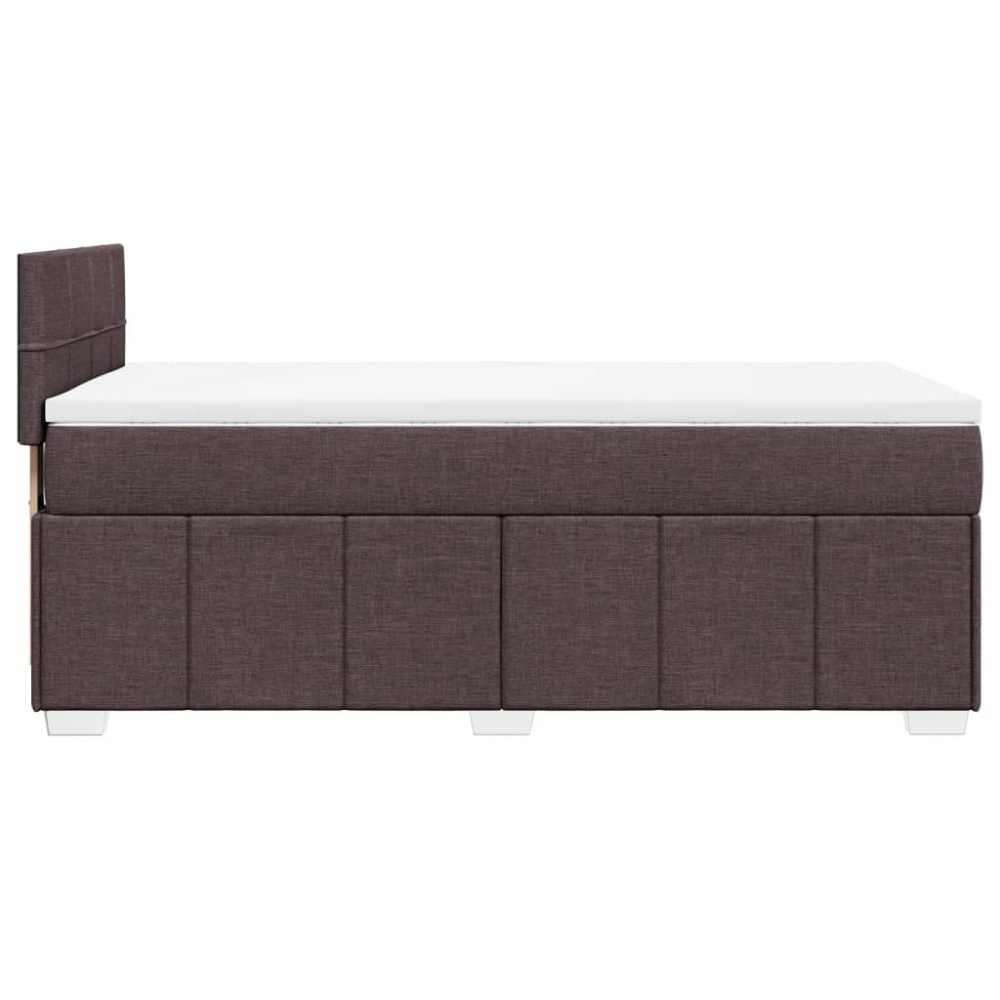 Produktbild för Ramsäng med madrass mörkbrun 100x200 cm tyg