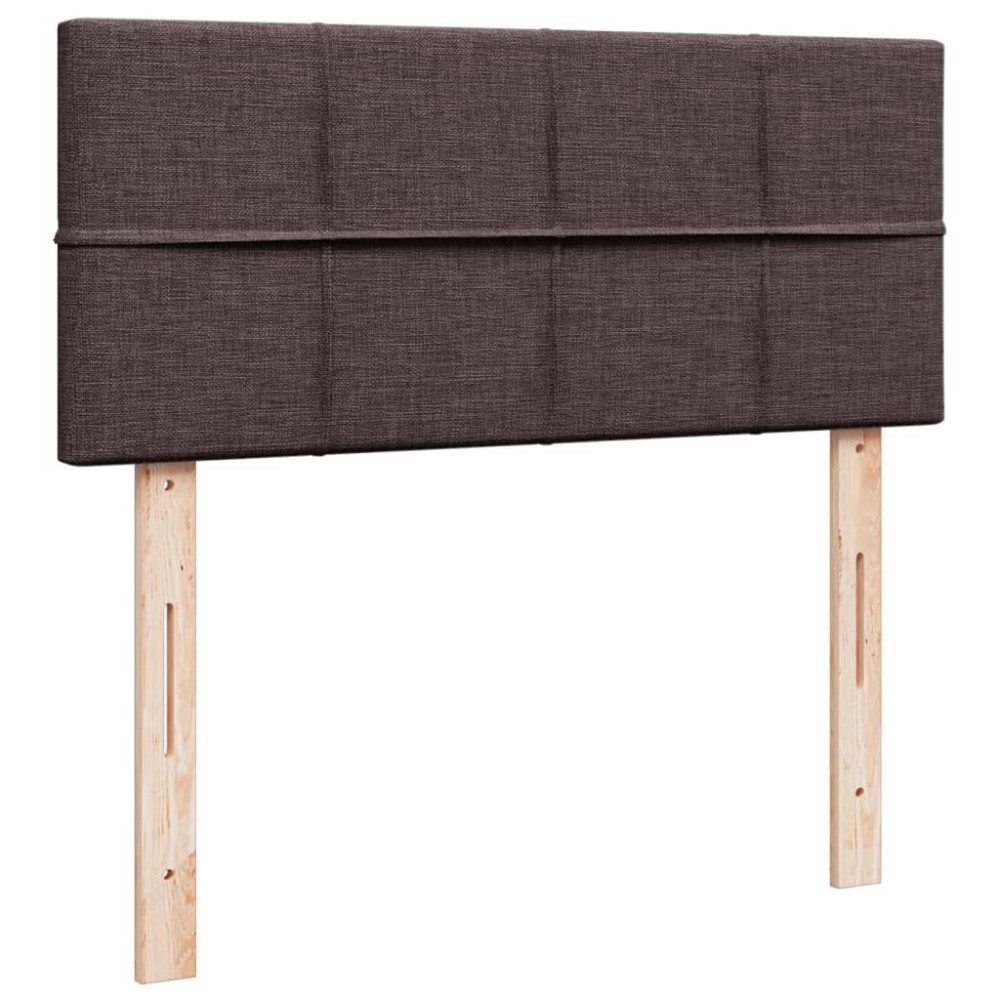 Produktbild för Ramsäng med madrass mörkbrun 100x200 cm tyg