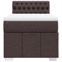Produktbild för Ramsäng med madrass mörkbrun 100x200 cm tyg