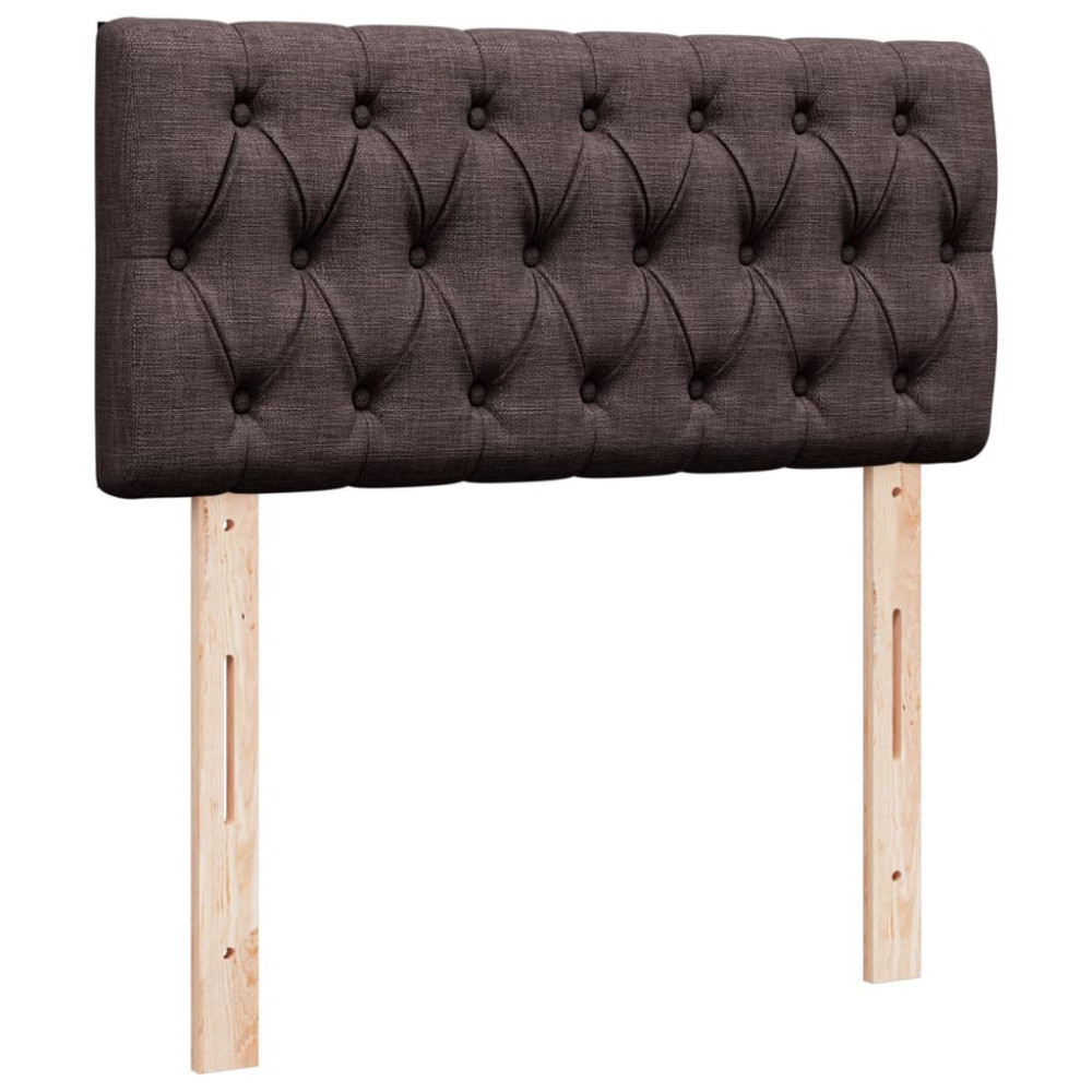 Produktbild för Ramsäng med madrass mörkbrun 100x200 cm tyg