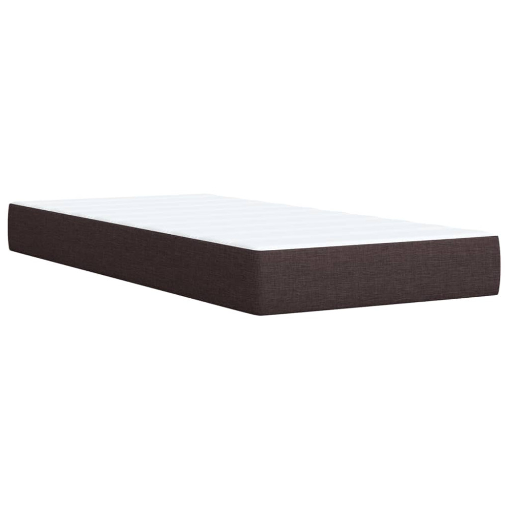 Produktbild för Ramsäng med madrass mörkbrun 100x200 cm tyg