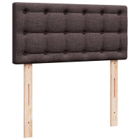 Produktbild för Ramsäng med madrass mörkbrun 100x200 cm tyg