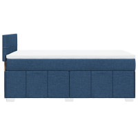 Produktbild för Ramsäng med madrass blå 100x200 cm tyg