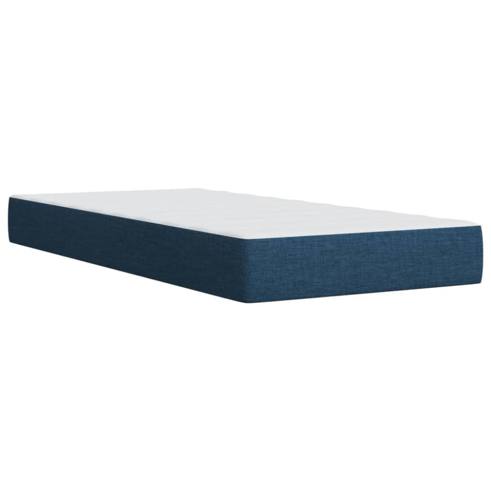 Produktbild för Ramsäng med madrass blå 100x200 cm tyg