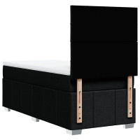 Produktbild för Ramsäng med madrass svart 90x190 cm tyg