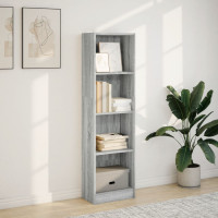 Produktbild för Bokhylla grå sonoma 40x24x143 cm konstruerat trä