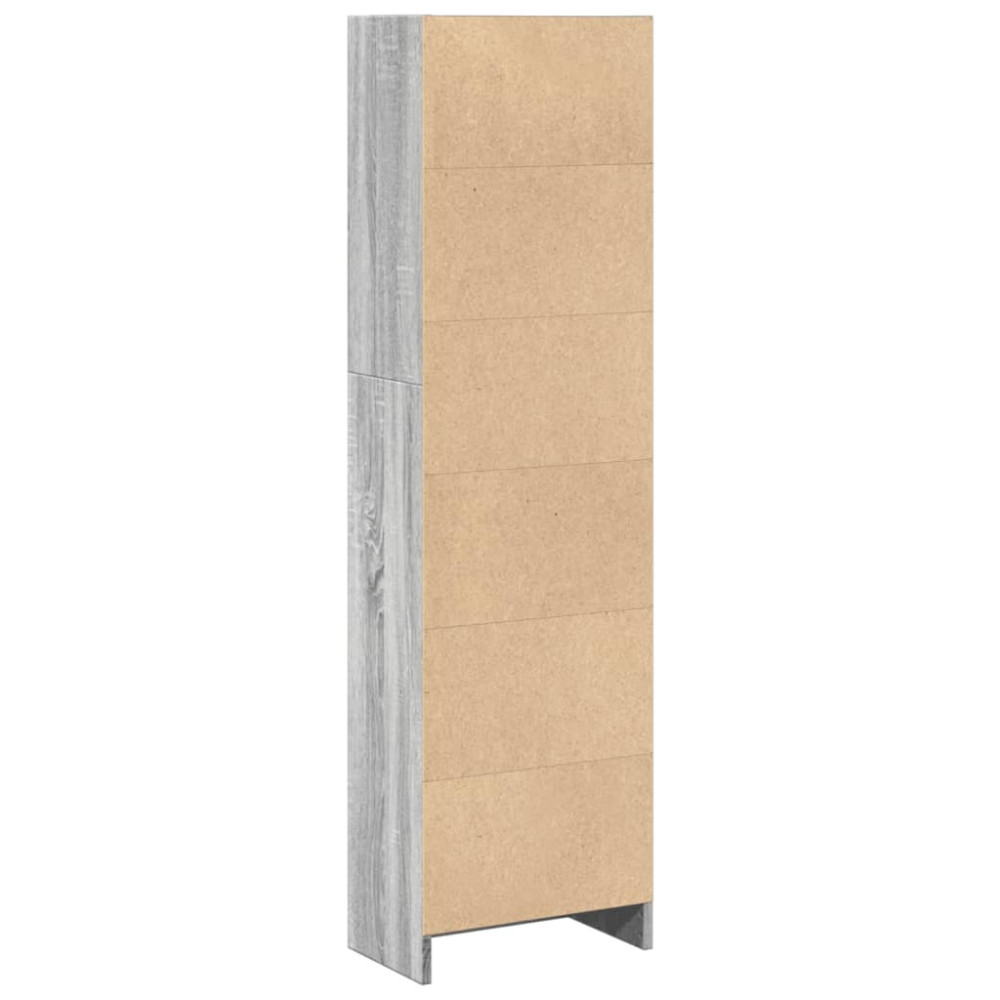 Produktbild för Bokhylla grå sonoma 40x24x143 cm konstruerat trä