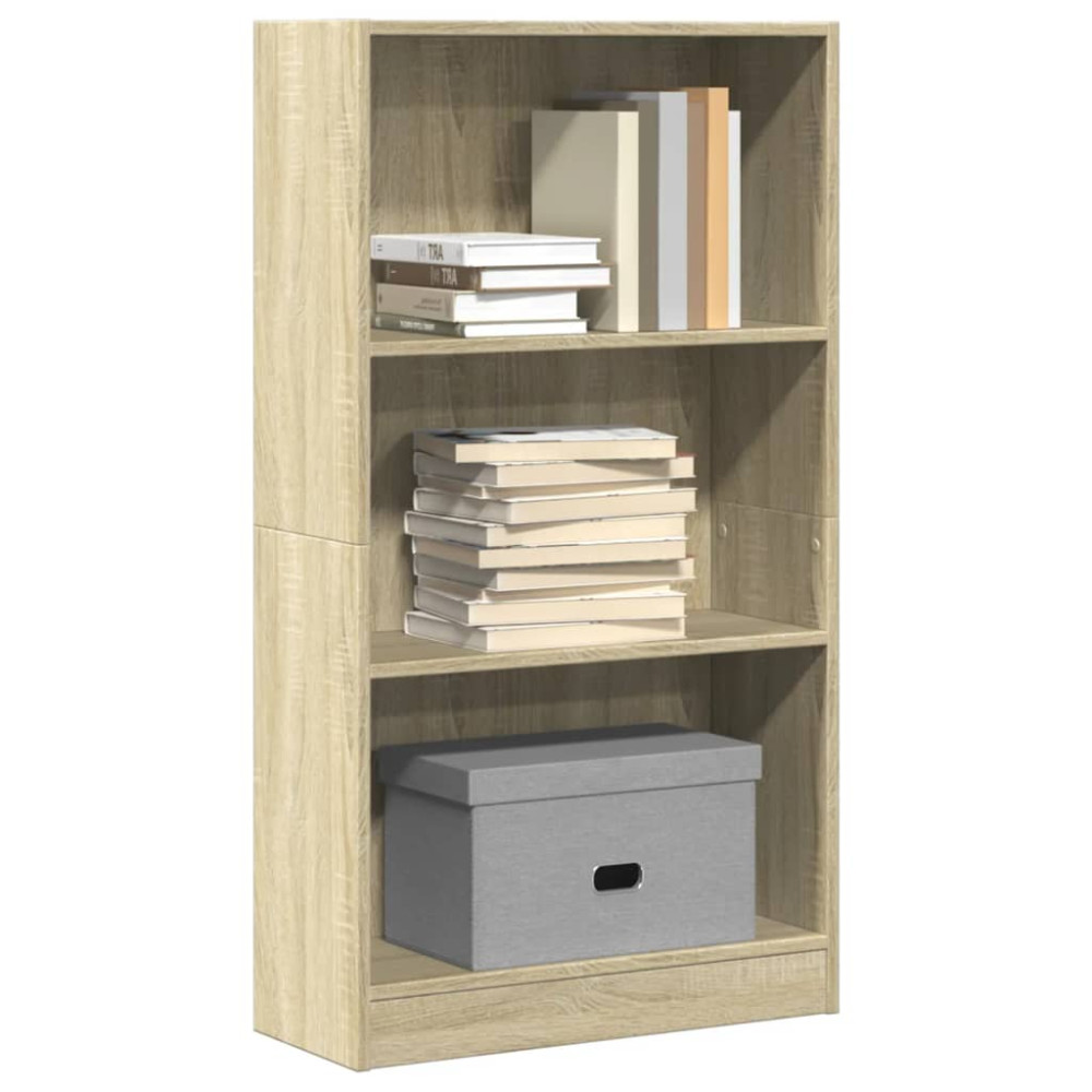 Produktbild för Bokhylla sonoma-ek 60x24x109 cm konstruerat trä