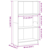 Produktbild för Bokhylla sonoma-ek 60x24x109 cm konstruerat trä