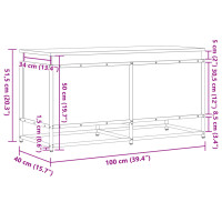 Produktbild för Förvaringslåda lock rökfärgad ek 100x40x51,5 cm konstruerat trä