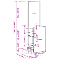 Produktbild för Apoteksskåp betonggrå 40x41x144,5 cm konstruerat trä