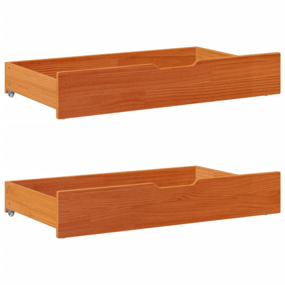 Produktbild för Sängram utan madrass vaxbrun 75x190 cm massiv furu