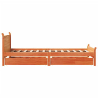 Produktbild för Sängram utan madrass vaxbrun 75x190 cm massiv furu