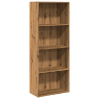 Produktbild för Bokhylla ek 60x30x152 cm konstruerat trä