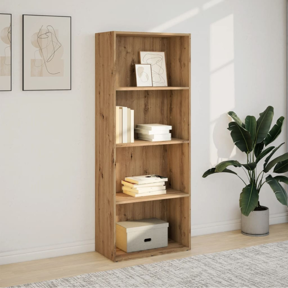 Produktbild för Bokhylla ek 60x30x152 cm konstruerat trä