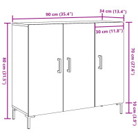 Produktbild för Skänk ek 90x34x80 cm konstruerat trä