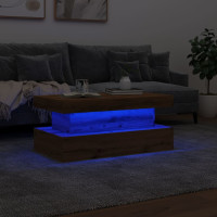 Produktbild för Soffbord med LED ek 90x50x40 cm