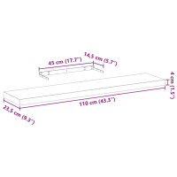 Produktbild för Svävande hyllor 4 st 110x23,5x4 cm konstruerat trä