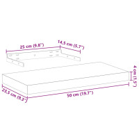 Produktbild för Svävande hyllor 2 st 50x23,5x4 cm konstruerat trä