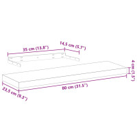 Produktbild för Svävande hyllor 2 st 80x23,5x4 cm konstruerat trä