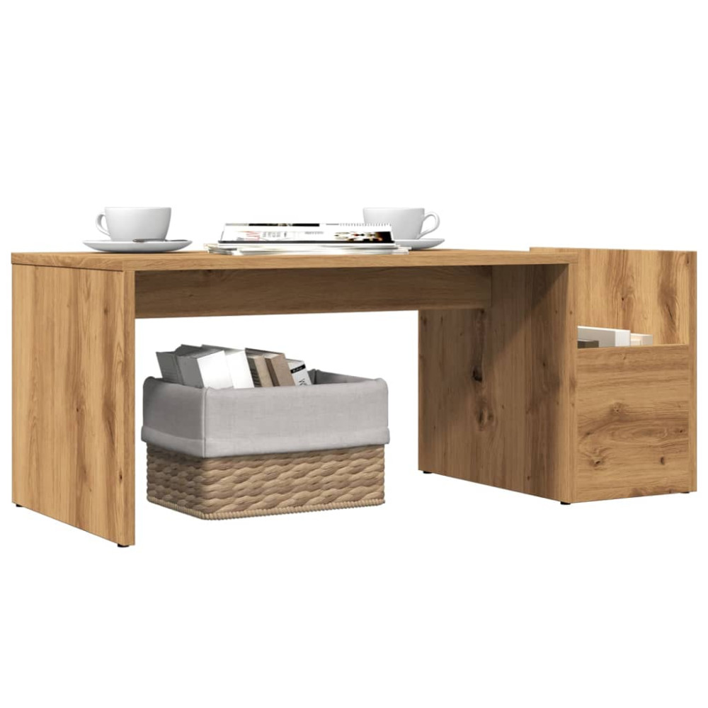 Produktbild för Soffbord artisian ek 90x45x35 cm konstruerat trä