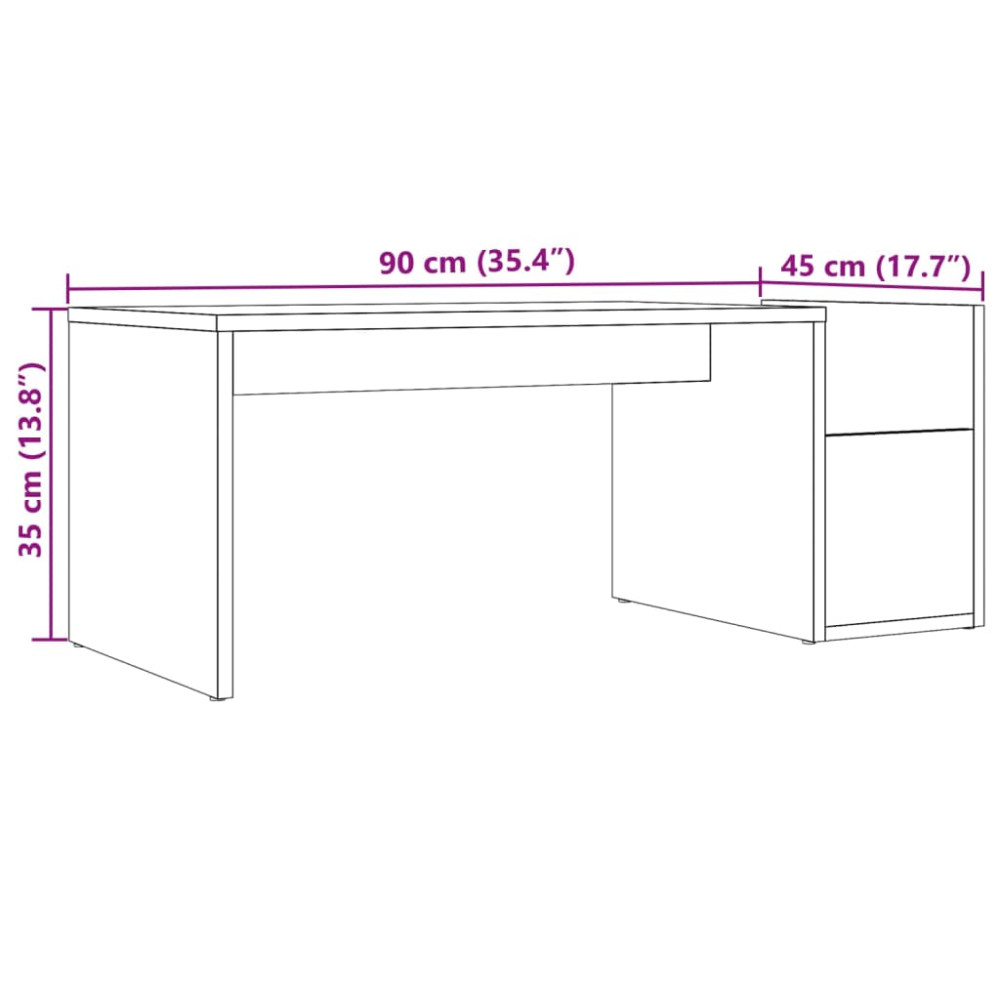 Produktbild för Soffbord artisian ek 90x45x35 cm konstruerat trä