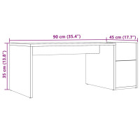 Produktbild för Soffbord artisian ek 90x45x35 cm konstruerat trä