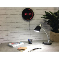 Produktbild för Väggur ALBA LED Ø30cm svart/röd