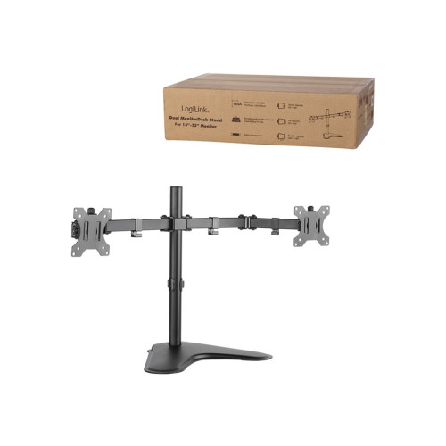 2direct LogiLink Dual Monitor Desk Stand monteringssats - justerbar arm - för 2 monitorer