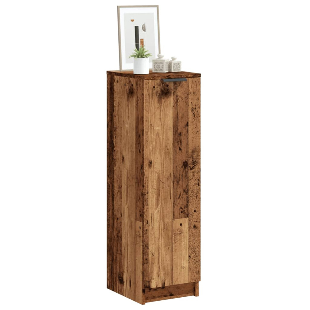 Produktbild för Skoskåp åldrat trä 29,5x35x100,5 cm konstruerat trä
