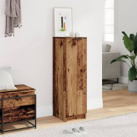 Produktbild för Skoskåp åldrat trä 29,5x35x100,5 cm konstruerat trä