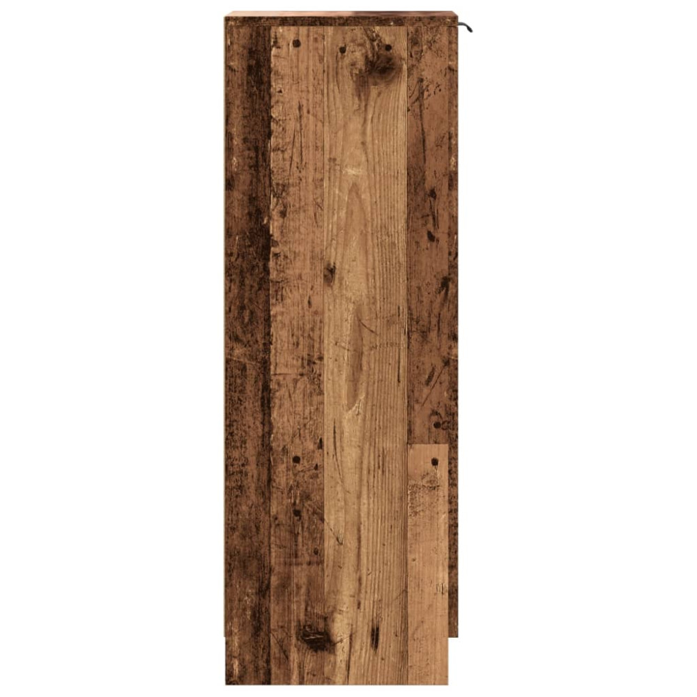 Produktbild för Skoskåp åldrat trä 29,5x35x100,5 cm konstruerat trä