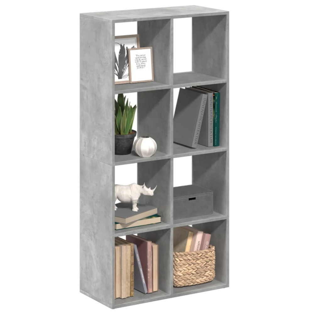 Produktbild för Bokhylla/Rumsavdelare betonggrå 69,5x29x137,5cm konstruerat trä