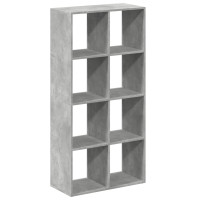 Produktbild för Bokhylla/Rumsavdelare betonggrå 69,5x29x137,5cm konstruerat trä