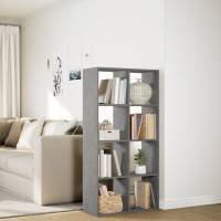 Produktbild för Bokhylla/Rumsavdelare betonggrå 69,5x29x137,5cm konstruerat trä